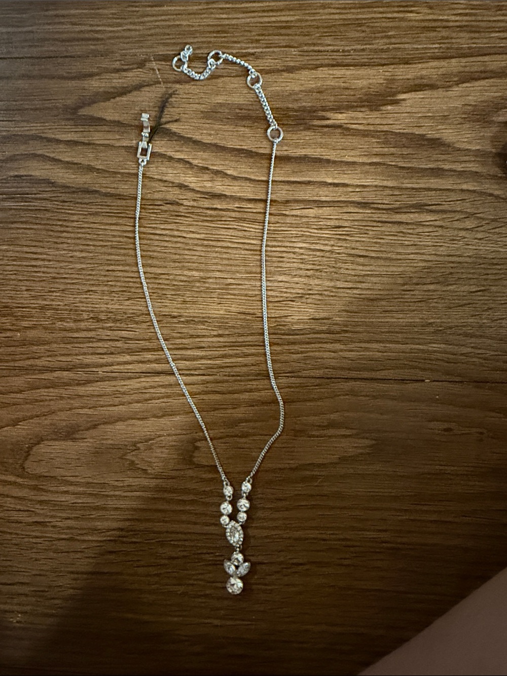 Silver Crystal Drop Pendant Necklace - Women Jewelry